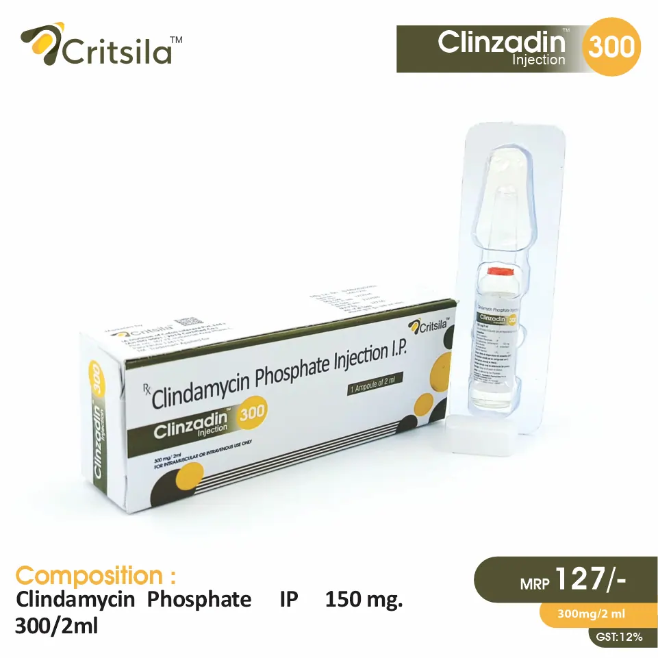 Clindamycin 300mg Injection at Best Price in PCD Pharma Franchise for Antibiotics and Bacterial Infections.